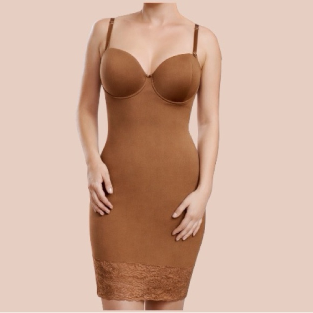 Marilyn Monroe Intimates - Strapless Control Slip Brown L | New